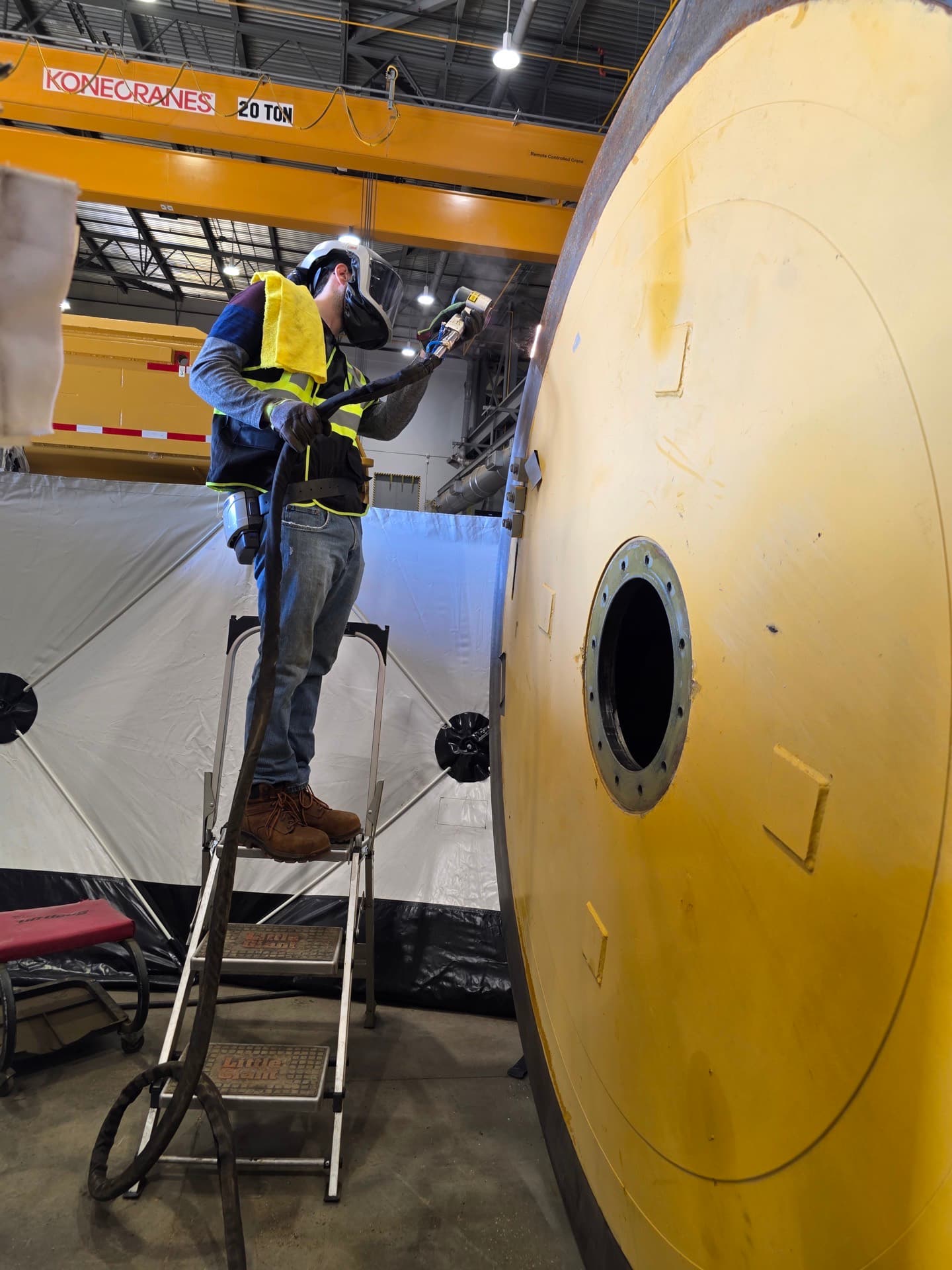 Facility preparation for hazardous material removal using laser ablation